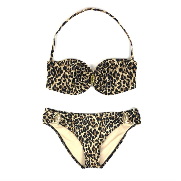 Victoria’s Secret Forever Sexy Leopard Ring Bandeu Top & Low Rise Bottom Bikini - Picture 3 of 13
